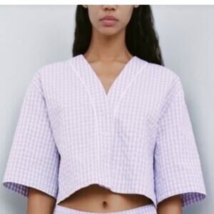 Zara Gingham Crop Top